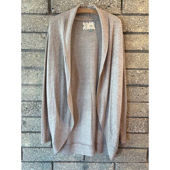 Anthropologie Gray Open Front Cardigan Sweater L - Picture 2 of 8